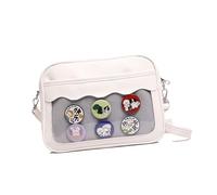 Sac d'école pour étudiant, sac à bandoulière en polyuréthane, style japonais, bandoulière Itabag avec sangle réglable, affichage transparent, bandoulière japonaise pour femme, cuir PU, bandoulière
