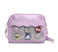 Sac d'école pour étudiant, sac à bandoulière en polyuréthane, style japonais, bandoulière Itabag avec sangle réglable, affichage transparent, bandoulière japonaise pour femme, cuir PU, bandoulière