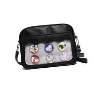 Sac d'école pour étudiant, sac à bandoulière en polyuréthane, style japonais, bandoulière Itabag avec sangle réglable, affichage transparent, bandoulière japonaise pour femme, cuir PU, bandoulière
