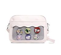 Sac d'école pour étudiant, sac à bandoulière en polyuréthane, style japonais, sac à bandoulière Itabag avec sangle réglable, sac à bandoulière transparent Itabag PU, sac d'école pour affichage
