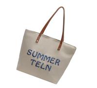 Sac d'école pour étudiants, grande capacité, sac à bandoulière avec poignée sur le dessus, styles coréens, aisselles, shopping, sac à main en toile, sac à main pour femmes, grande capacité, sac à main