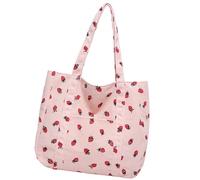 Sac d'école pour étudiants, sac à bandoulière pour femme, grande capacité, aisselle, sac à main tendance, assorti, sous les bras, shopping, femme, fraise, école, grande capacité, en toile, aisselle, a