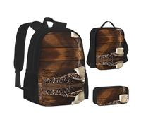 Sac d'école, sac à déjeuner, trousse à crayons avec imprimé tasse à café et grains de café pour l'école, le camping, les voyages, Noir , Taille unique