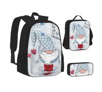 Sac d'école, sac à déjeuner, trousse à crayons pour l'école, le camping, les voyages, Noir , Taille unique