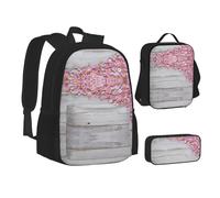 Sac d'école, sac à déjeuner, trousse à crayons pour l'école, le camping, les voyages, Noir , Taille unique