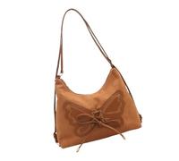 Sac d'école tendance pour femme avec bandoulière convertible et sac à dos pratique en forme de papillon, Brun, Bohème