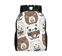 Sac d'école The Three Bare Bears, sac à dos de dessin animé, sac tendance pour garçons, sac d'école, sac à dos de voyage - HXN1222 Noir
