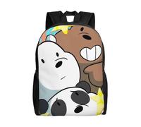 Sac d'école The Three Bare Bears, sac à dos de dessin animé, sac tendance pour garçons, sac d'école, sac à dos de voyage-XTYD8714 Noir