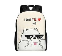 Sac d'école The Three Bare Bears, sac à dos de dessin animé, sac tendance pour garçons, sac d'école, sac à dos de voyage-XTYD8715 Noir