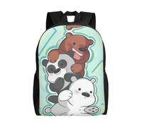 Sac d'école The Three Bare Bears, sac à dos de dessin animé, sac tendance pour garçons, sac d'école, sac à dos de voyage - HXN1226 Noir