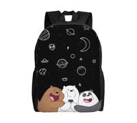 Sac d'école The Three Bare Bears, sac à dos de dessin animé, sac tendance pour garçons, sac d'école, sac à dos de voyage - HXN1223 Noir