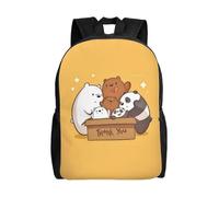 Sac d'école The Three Bare Bears, sac à dos de dessin animé, sac tendance pour garçons, sac d'école, sac à dos de voyage-XTYD8712 Noir
