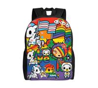 Sac d'école Tokidoki, sac à dos de dessin animé, sac tendance pour garçons, sac d'école pour étudiants, sac à dos de voyage-HXN383 Noir