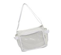 Sac d'école transparent à bandoulière pour étudiants et adultes qui aiment la culture animée, cosplay, événement, blanc, One Size