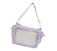 Sac d'école transparent à bandoulière pour étudiants et adultes qui aiment la culture animée, violet, One Size
