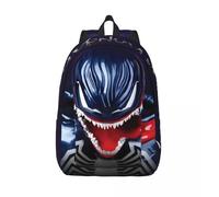 Sac d'ecole Venom Marvel Spider Man Venom pour enfants, polyvalent, randonnée, cadeaux, fermeture éclair, sac pour ordinateur portable Noir