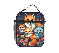 Sac Dejeuner Isotherme Fleurs de renard fraîches Anti-fuite Sac Lunch Box Pliable Sacs à Lunch Isotherme pour Plage Étudian École