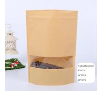 Sac D'emballage Alimentaire En Papier Kraft, 50 Pièces, Récipient De Cuisson, Pochette À Emporter, Emballage Cadeau Pour Aliments Thé, Sacs Debout À Fermeture Éclair Auto-Scellante