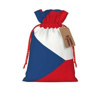 Sac d'emballage de Noël avec cordon de serrage Motif drapeau de la République tchèque