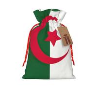 Sac d'emballage de Noël avec cordon de serrage Motif drapeau de l'Algérie