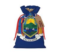 Sac d'emballage de Noël avec cordon de serrage Motif drapeau de l'État de New York
