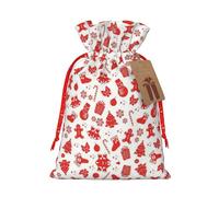 Sac d'emballage de Noël imprimé de Noël en lin avec cordon de serrage Sac cadeau de mariage amusant
