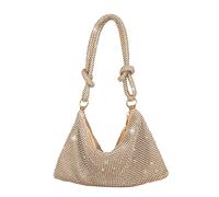 Sac d'embrayage en soirée en strass Sac de soirée entièrement en diamant 10.2x6.3 pouces Conception exquise Crystal Femmes Sac à bandoulière Righestone Détachable pour les vacances de