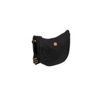 Sac demi-lune moyen X-Bag en nylon satiné et cuir - BRIC'S - Noir - Bandoulière - Format A4