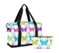 Sac d'entraînement pliable bohème mystérieux coloré papillon sac de w nd sac avec sangle réglable pour voyage en avion