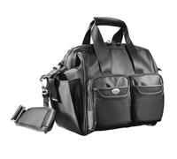 Sac d'épaule avec accès rapide pratique sur le dessus, ouverture sur le principe des sacoches de médecin, compartiment intérieur amovible, nombreux rangements intérieurs et extérieurs