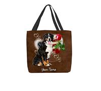 Sac D'Épaule Bouvier Bernois Personnalisé Totebag Grandes Sac A Provisions Polyester Cabas De Courses Pour Usage Quotidien, Shopping, Aux Achats