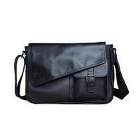 Sac d'épaule en cuir pour hommes Sac d'épaule en cuir véritable Sacs croisés Vintage pour hommes Sac d'affaires Casual Hangbag Sling Bag For Work Travel Daily Men's Shoulder Bag Man Bag For Working(Bl