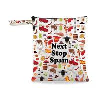 Sac d'épicerie avec symboles de l'Espagne, cadeau souvenir de l'Espagne, sac d'épicerie, sac de voyage en Espagne, cadeau pour amoureux de l'Espagne, cadeau de voyageur, Next Stop Espagne