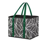 Sac d'épicerie pliable avec fond renforcé Panier à provisions non tissé pour supermarché transport activités de plein air Panier de courses portable