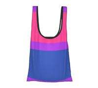 Sac d'épicerie pliable et réutilisable avec imprimé drapeau de fierté - Sac fourre-tout léger pour les courses, les voyages, la plage, respectueux de l'environnement et compact