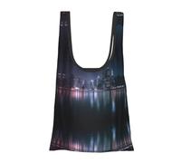 Sac d'épicerie pliable réutilisable et léger avec imprimé horizon de nuit pour les courses, les voyages, la plage, respectueux de l'environnement, compact