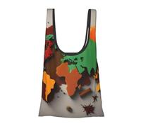 Sac d'épicerie réutilisable avec carte du monde en forme de carte du monde