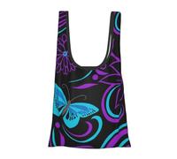 Sac d'épicerie réutilisable et lavable Motif papillon sur une belle fleur