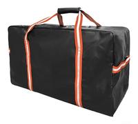 Sac d'équipement de hockey sur glace robuste - 78 x 41 x 36 cm - Maille PVC renforcée - Sac de voyage pour patins et équipement - Design respirant avec poche intérieure - Noir (orange)