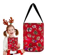 Sac d'Halloween lumineux, seau d'Halloween lumineux | Sac de bonbons de Noël réutilisable polyvalent | Sacs de fête de noël réutilisables, fournitures de noël en Polyester, sacs à friandises
