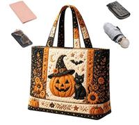 Sac D'Halloween Matelassé Sac À Main Matelassé Effrayant 3D Grande Capacité | Fourre-tout léger Pour Extérieur, Bateau, Croisière, Vacances, , Été, Gym, Déjeuner, Douche, Quai