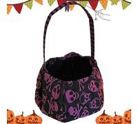Sac d'Halloween, seau à bonbons pour enfants, réutilisable avec poignée, récipient de décoration de festival pour aventures nocturnes, cosplay, accessoires photo de vacances, famille, plaisir en plein