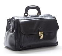 Sac Docteur en Cuir - D&D0203 - Marron - Made in Italy (Noir)