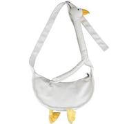 Sac d'oie idiot, sac à bandoulière en toile d'oie drôle, sac à bandoulière de sac à main de nouveauté d'animal d'oie mignon pour couple de garçons de filles (Blanc)