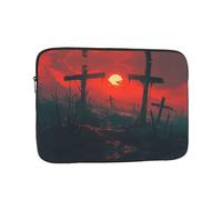 Sac d'ordinateur de 38,1 cm avec motif lune rouge sang, sac de rangement portable, adapté pour les voyages d'affaires et les trajets quotidiens