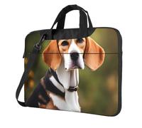 Sac d'ordinateur portable avec imprimé chien Beagle - Style unique et élégant, Noir , 15.6 inch
