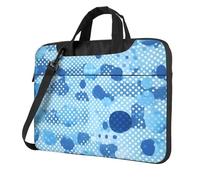 Sac d'ordinateur portable pratique avec imprimé à pois bleus, élégant et protecteur, style unique, Noir , 13 inch