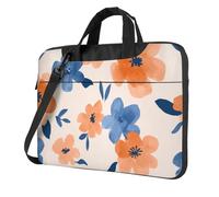Sac d'ordinateur portable simple bohème floral mural orange bleu sac ordinateur portable 15,6 pouces sacs d'ordinateur sacs rembourré housse pour femmes hommes