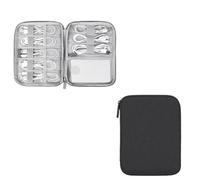 Sac D'organisation Des Câbles Kit de voyage 2 pièces, pochette for câble données USB, d'écouteurs, batterie externe, sac rangement numérique, organisateur d'accessoires électroniques(Small Black)