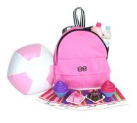 Sac ? dos de plage Sophia 8 pi?ces avec accessoires et friandises pour poup?es de 18 pouces, rose